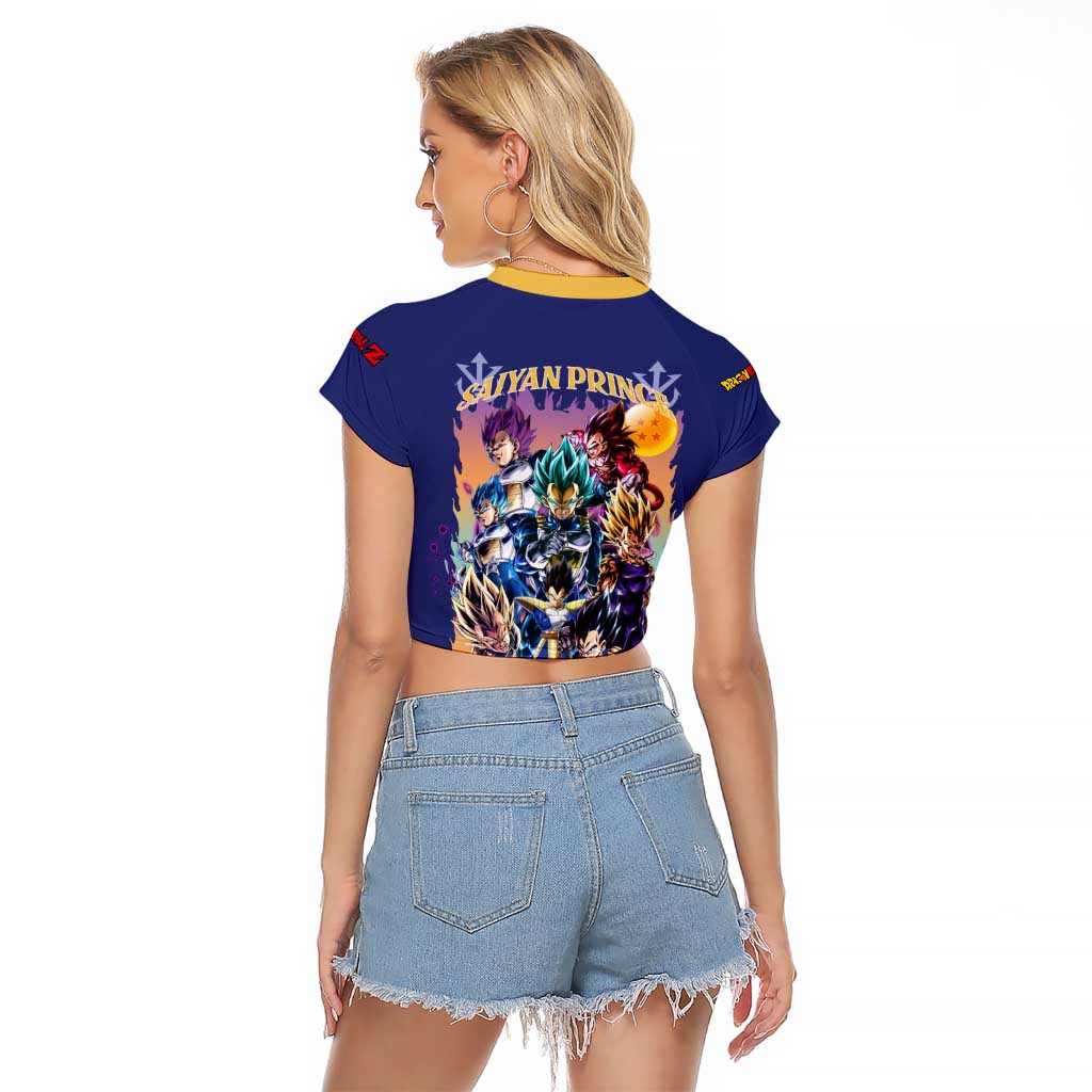 Vegeta V4 Dragon Ball Z Raglan Cropped T Shirt Anime Style