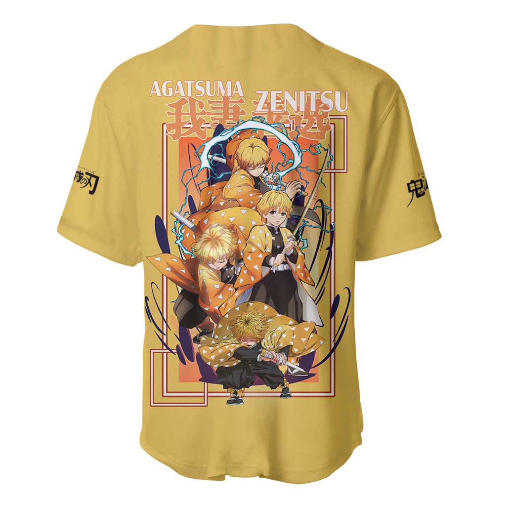 Agatsuma Zenitsu V2 Demon Slayer Baseball Jersey Anime Style