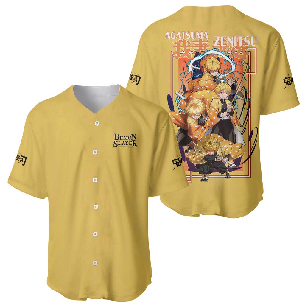 Agatsuma Zenitsu V2 Demon Slayer Baseball Jersey Anime Style