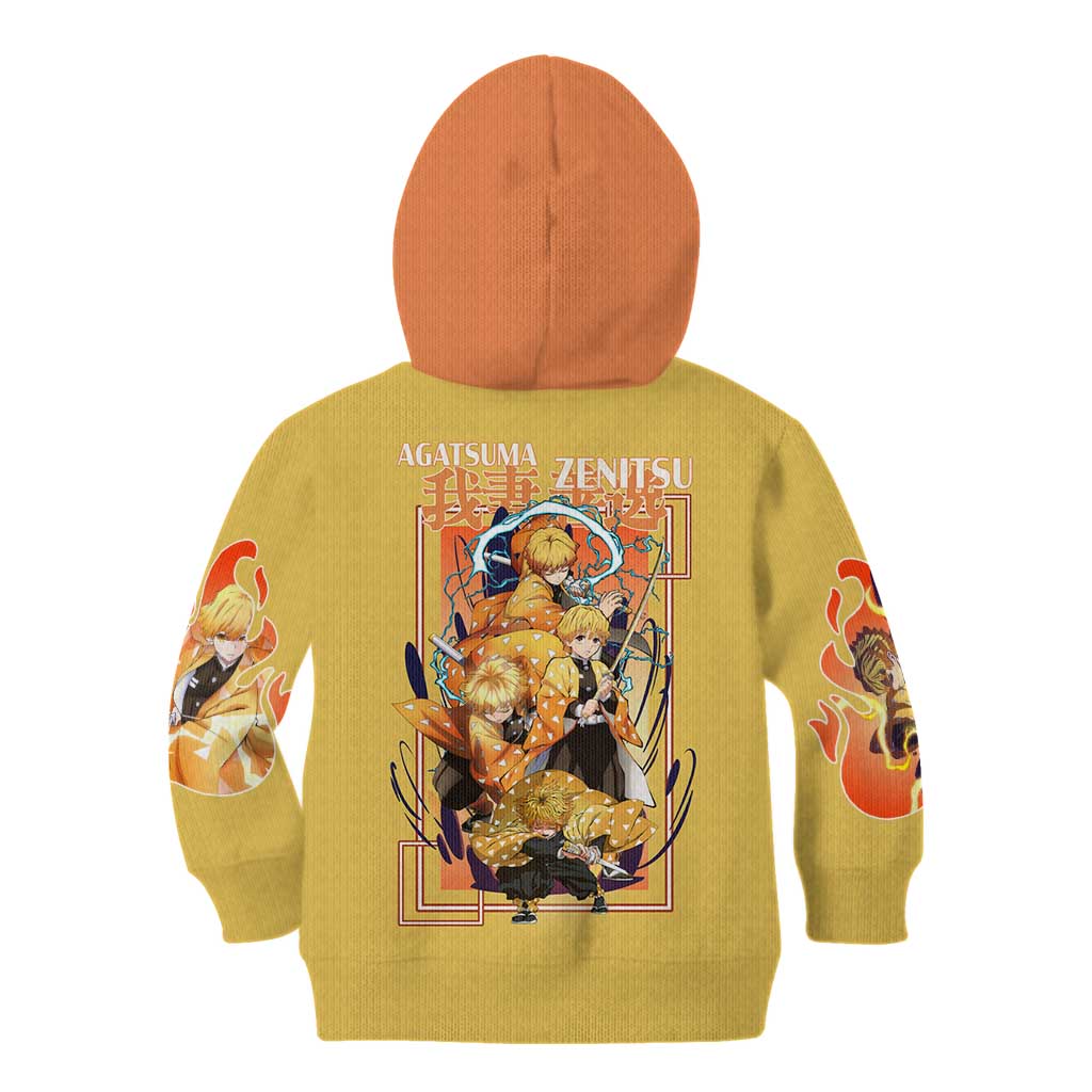 Agatsuma Zenitsu V2 Demon Slayer Kid Hoodie Anime Style