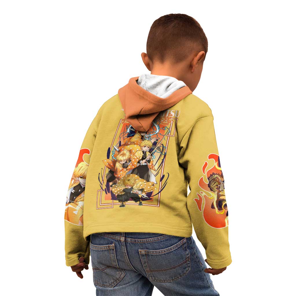 Agatsuma Zenitsu V2 Demon Slayer Kid Hoodie Anime Style