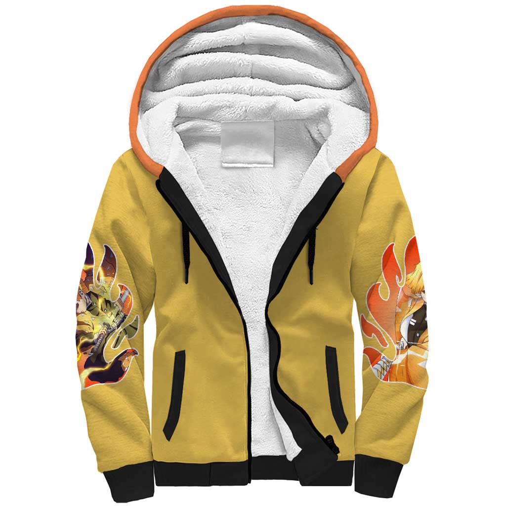 Agatsuma Zenitsu V2 Demon Slayer Sherpa Hoodie Anime Style