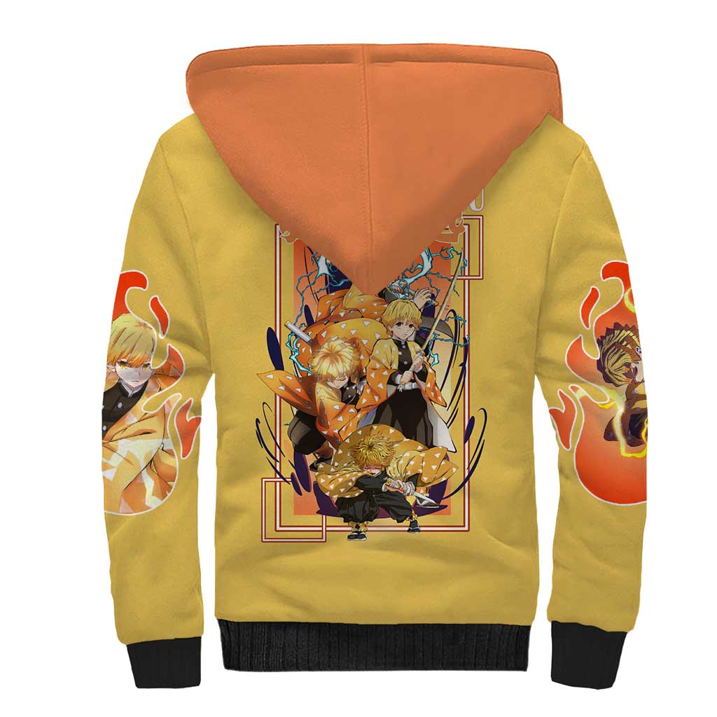 Agatsuma Zenitsu V2 Demon Slayer Sherpa Hoodie Anime Style