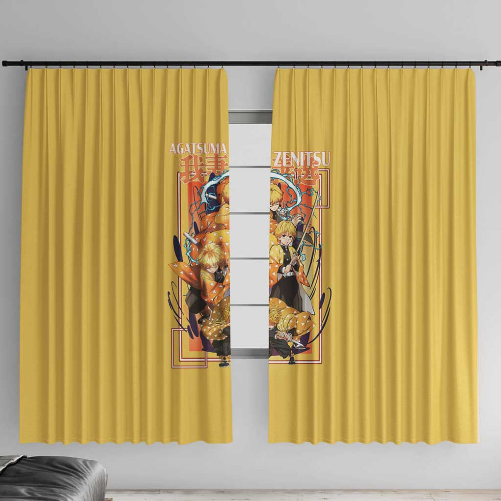 Agatsuma Zenitsu V2 Demon Slayer Window Curtain Anime Style
