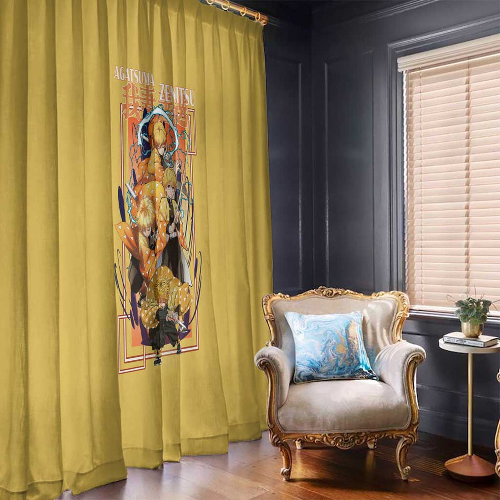 Agatsuma Zenitsu V2 Demon Slayer Window Curtain Anime Style