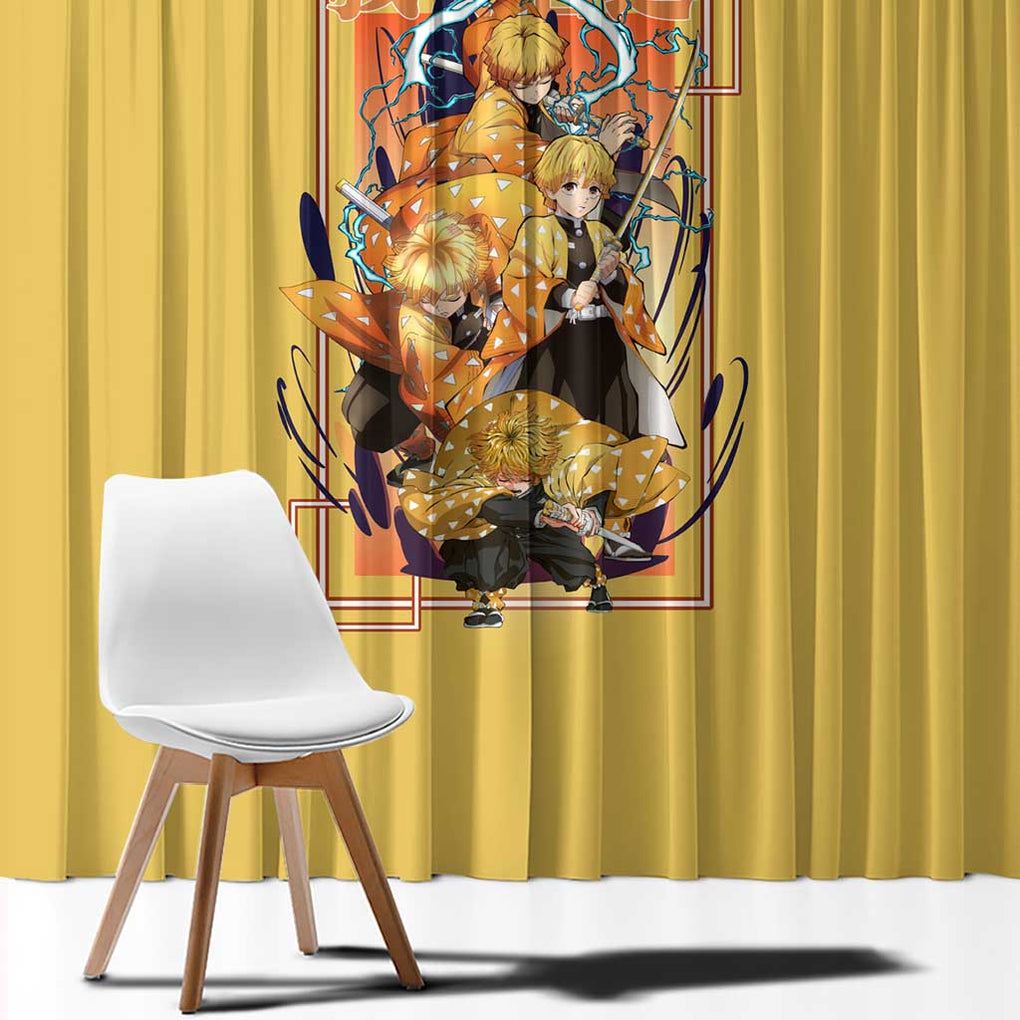 Agatsuma Zenitsu V2 Demon Slayer Window Curtain Anime Style