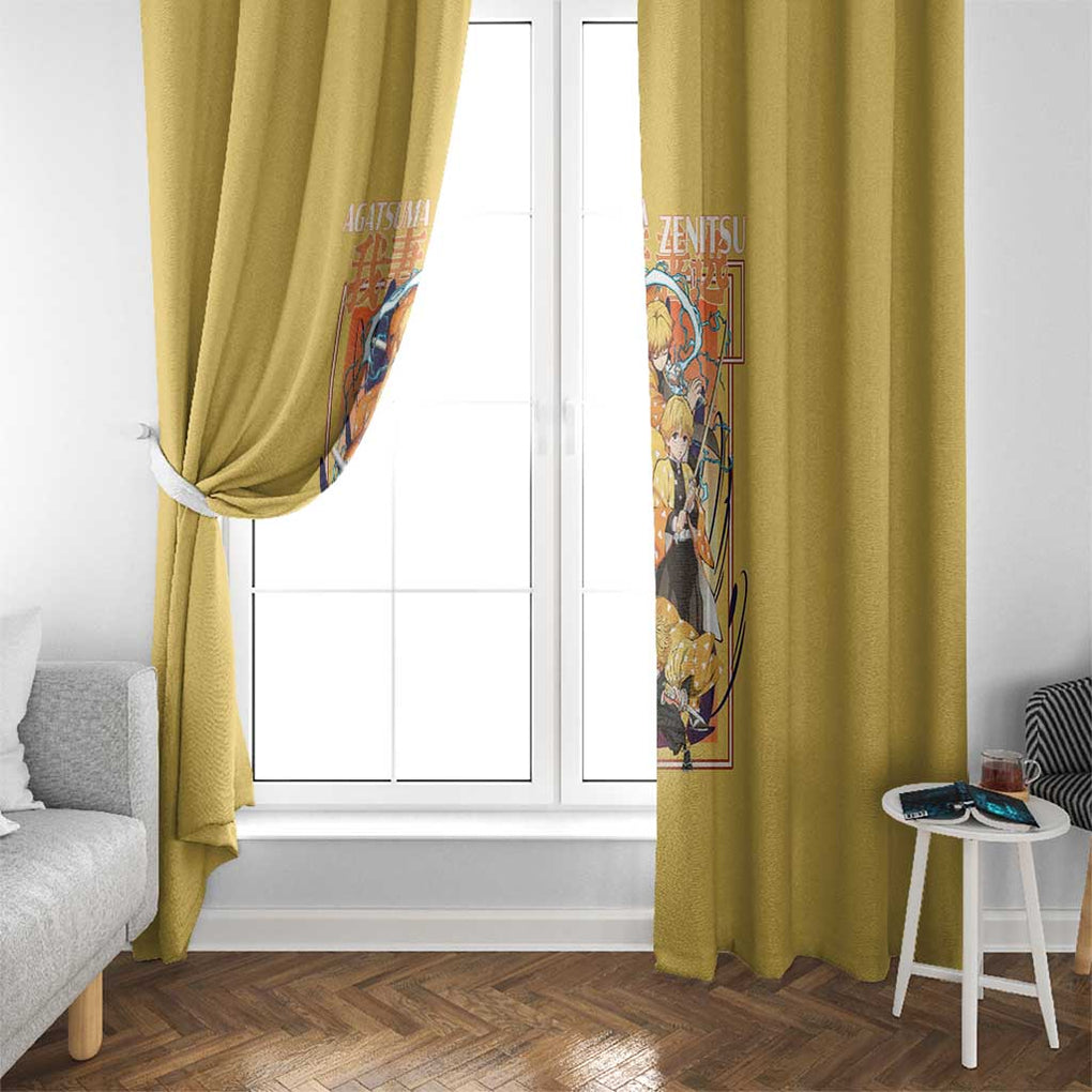 Agatsuma Zenitsu V2 Demon Slayer Window Curtain Anime Style