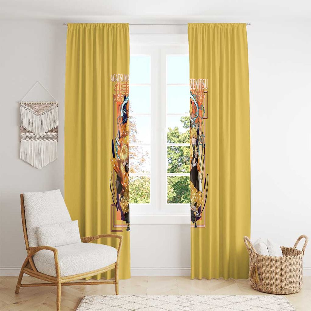 Agatsuma Zenitsu V2 Demon Slayer Window Curtain Anime Style