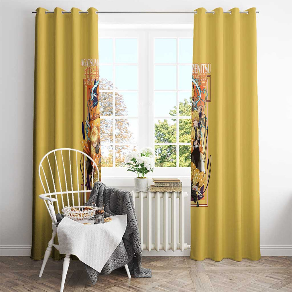 Agatsuma Zenitsu V2 Demon Slayer Window Curtain Anime Style