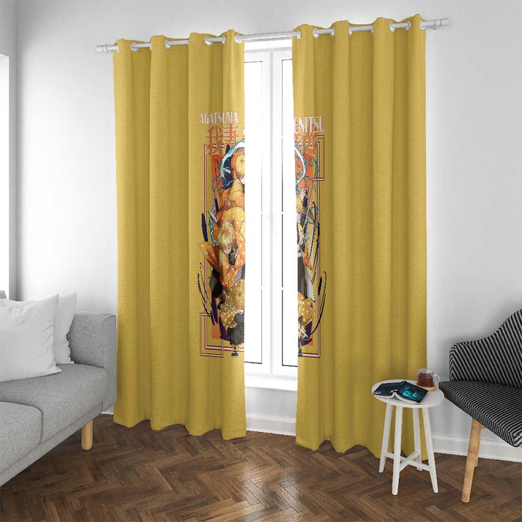 Agatsuma Zenitsu V2 Demon Slayer Window Curtain Anime Style