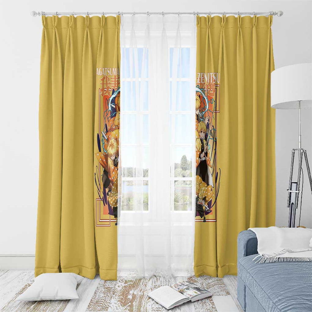 Agatsuma Zenitsu V2 Demon Slayer Window Curtain Anime Style
