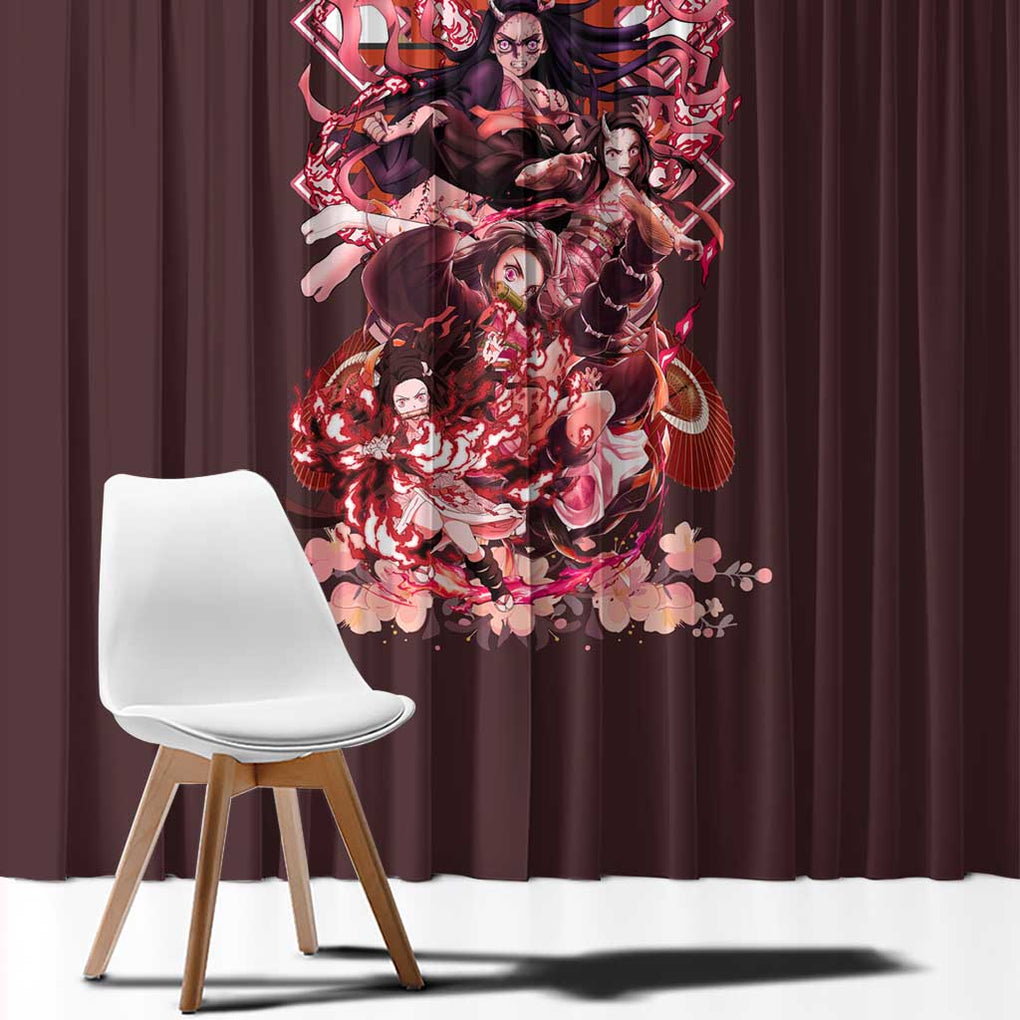 Kamado Nezuko V2 Demon Slayer Window Curtain Anime Style