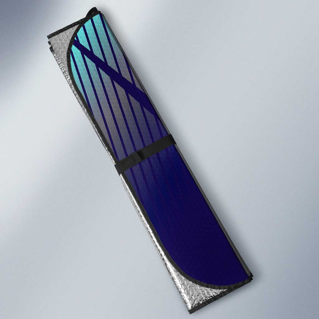 Personalized Mahito Jujutsu Kaisen Auto Sun Shade with Teal Gradient and Blue Uniform Design