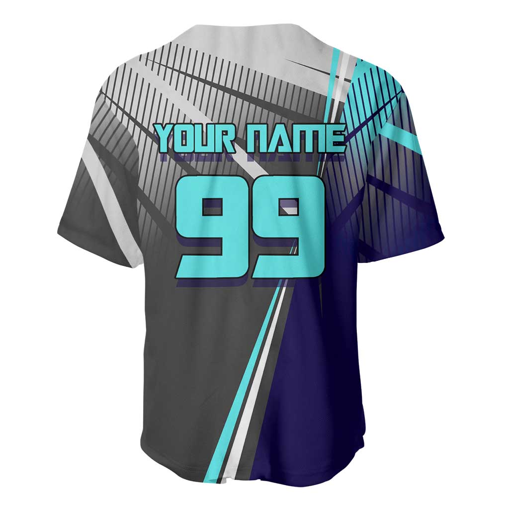 Personalized Mahito Jujutsu Kaisen Baseball Jersey with Teal Gradient and Blue Uniform Design
