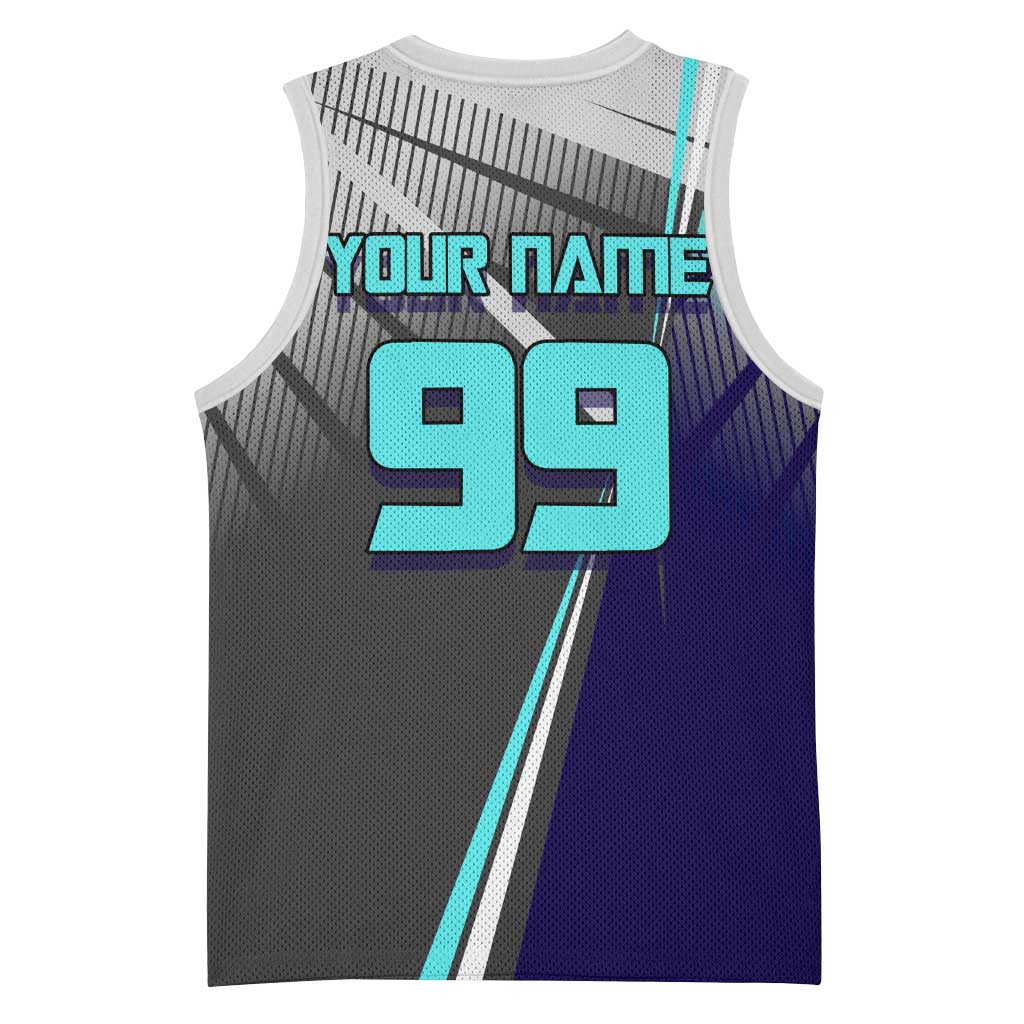 Personalized Mahito Jujutsu Kaisen Basketball Jersey with Teal Gradient and Blue Uniform Design