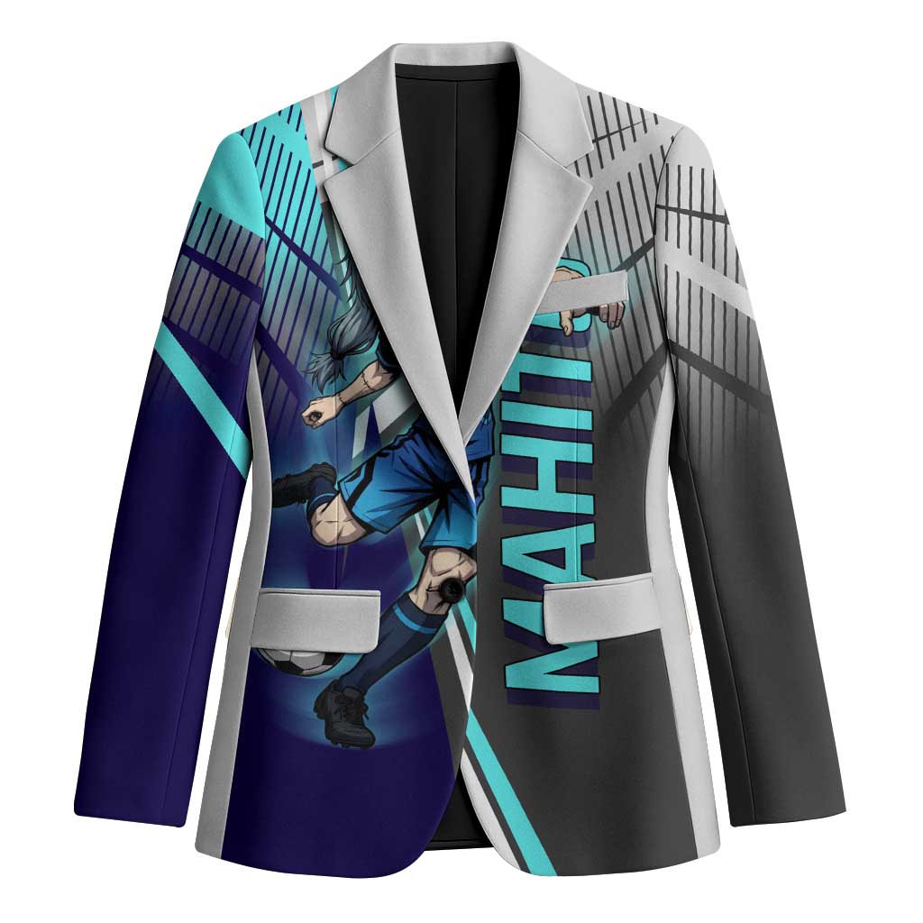 Personalized Mahito Jujutsu Kaisen Blazer with Teal Gradient and Blue Uniform Design