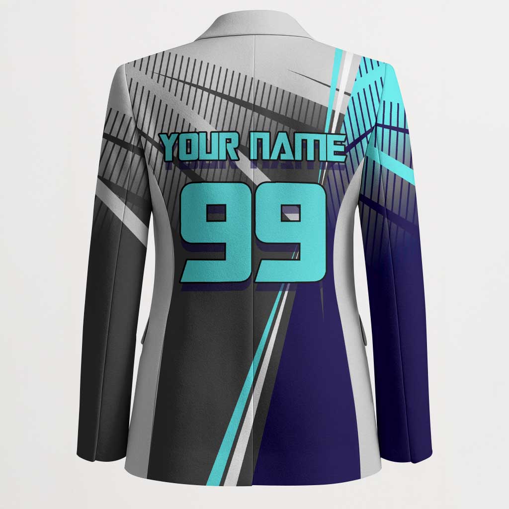 Personalized Mahito Jujutsu Kaisen Blazer with Teal Gradient and Blue Uniform Design