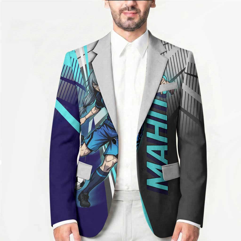 Personalized Mahito Jujutsu Kaisen Blazer with Teal Gradient and Blue Uniform Design