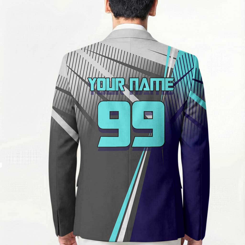 Personalized Mahito Jujutsu Kaisen Blazer with Teal Gradient and Blue Uniform Design