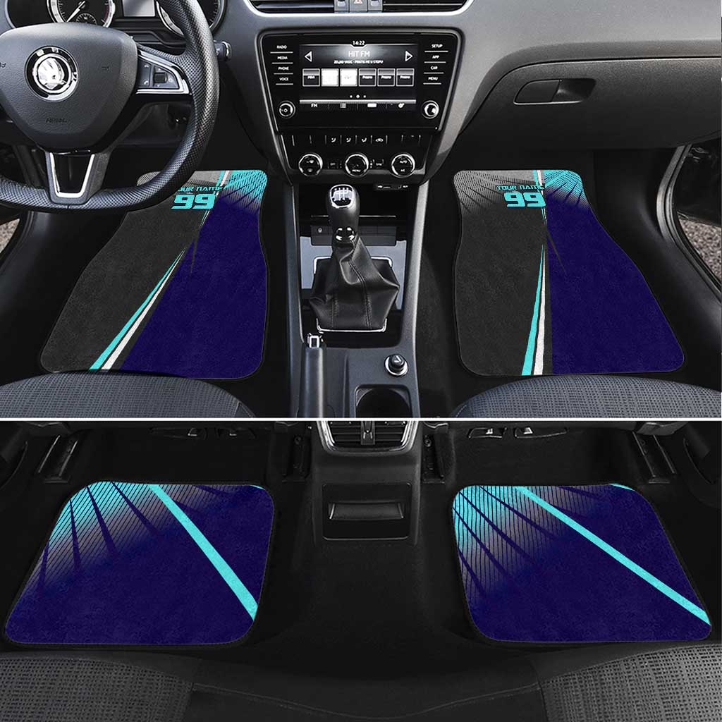 Personalized Mahito Jujutsu Kaisen Car Mats with Teal Gradient and Blue Uniform Design