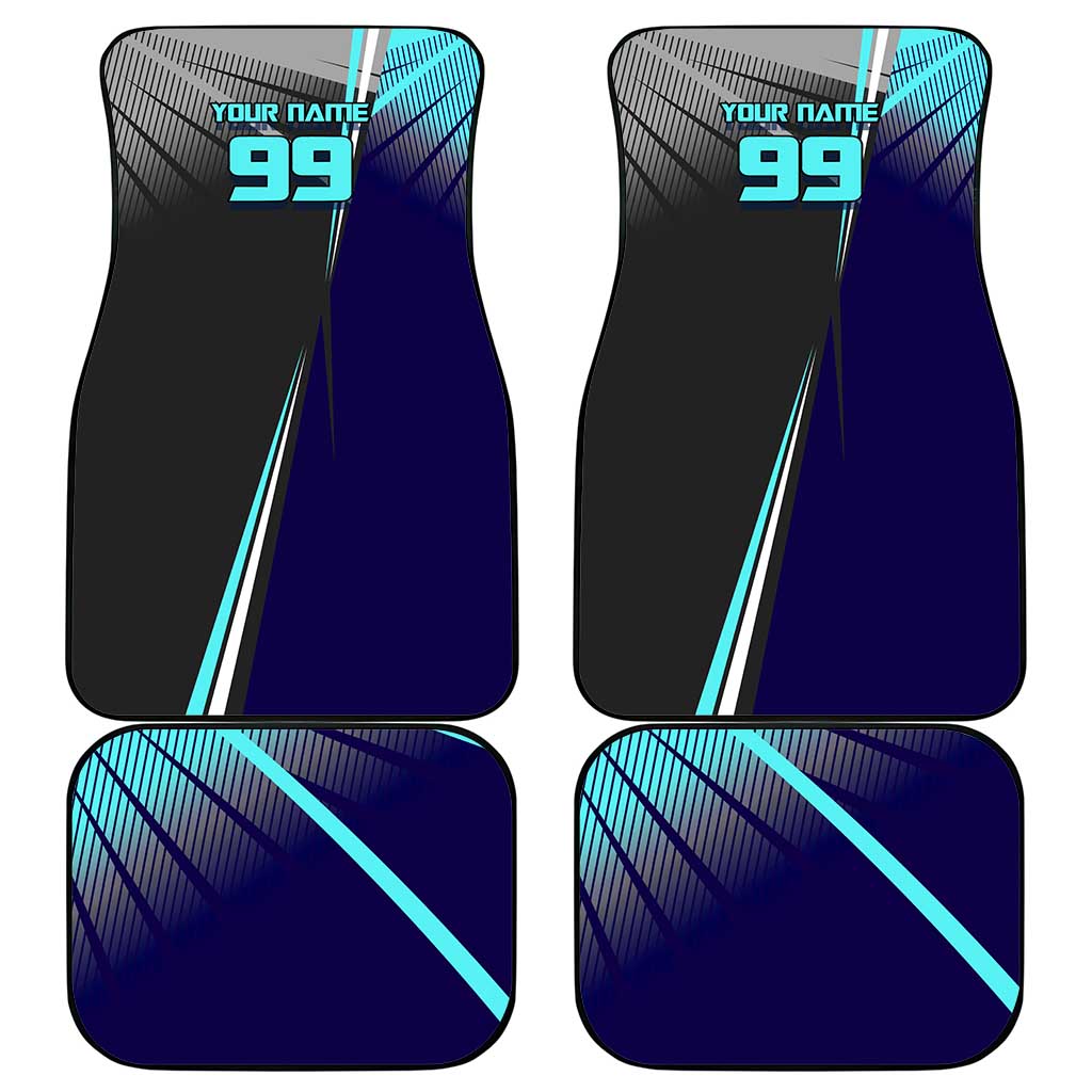 Personalized Mahito Jujutsu Kaisen Car Mats with Teal Gradient and Blue Uniform Design