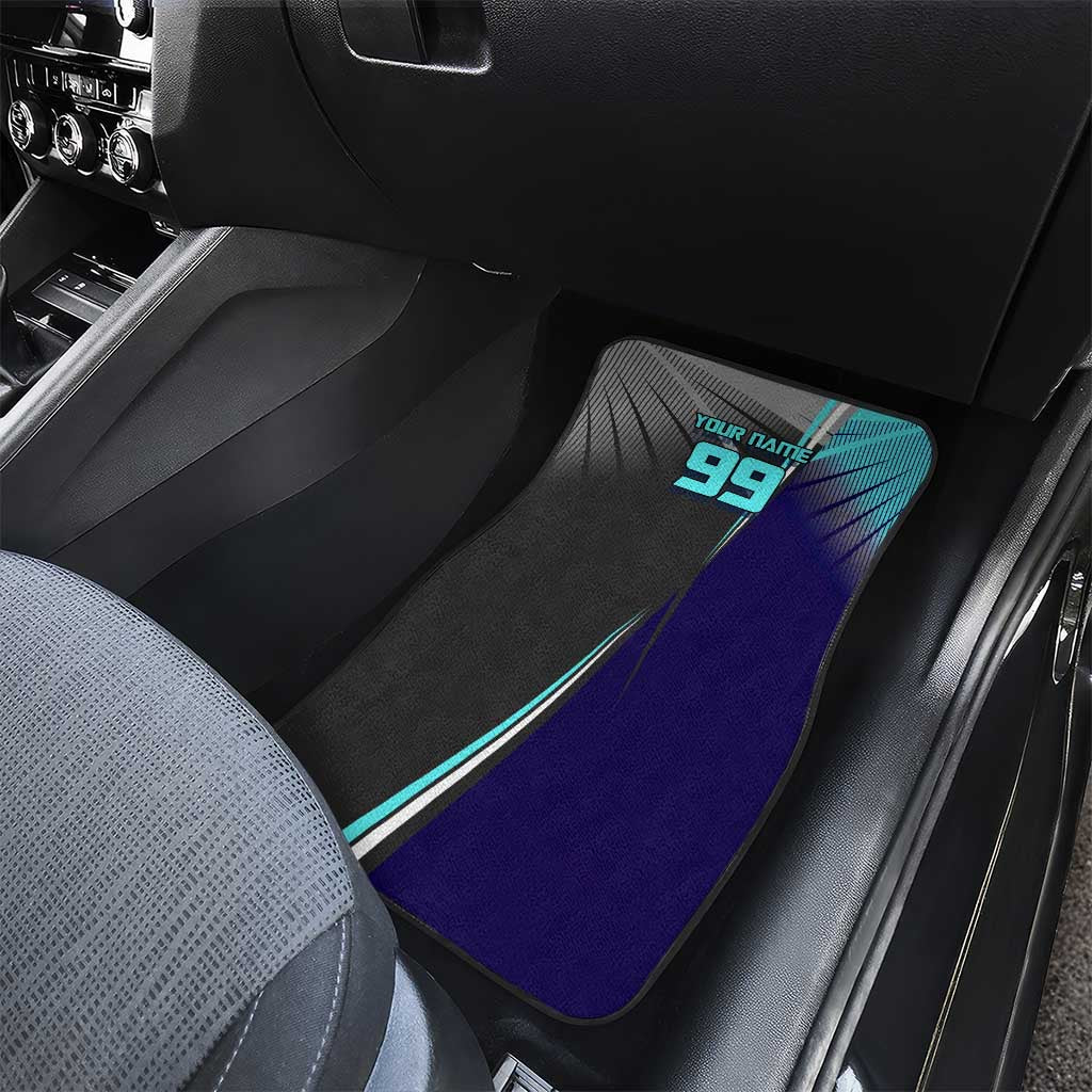 Personalized Mahito Jujutsu Kaisen Car Mats with Teal Gradient and Blue Uniform Design