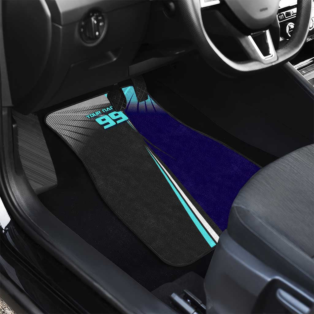 Personalized Mahito Jujutsu Kaisen Car Mats with Teal Gradient and Blue Uniform Design