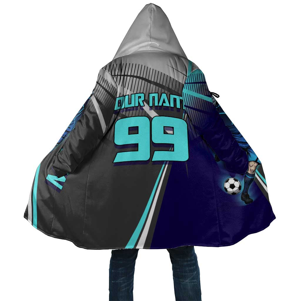 Personalized Mahito Jujutsu Kaisen Cloak with Teal Gradient and Blue Uniform Design