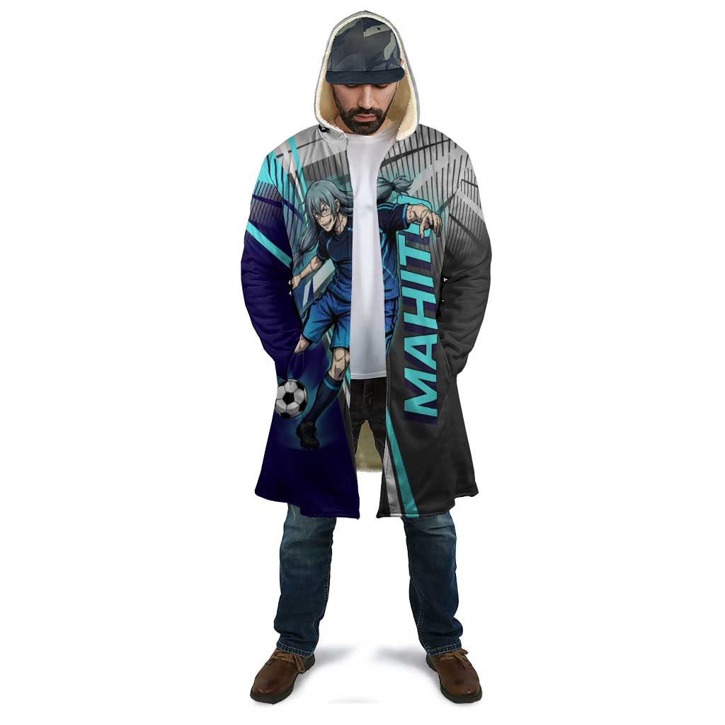 Personalized Mahito Jujutsu Kaisen Cloak with Teal Gradient and Blue Uniform Design