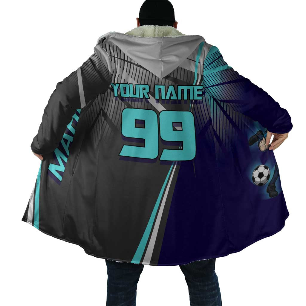 Personalized Mahito Jujutsu Kaisen Cloak with Teal Gradient and Blue Uniform Design