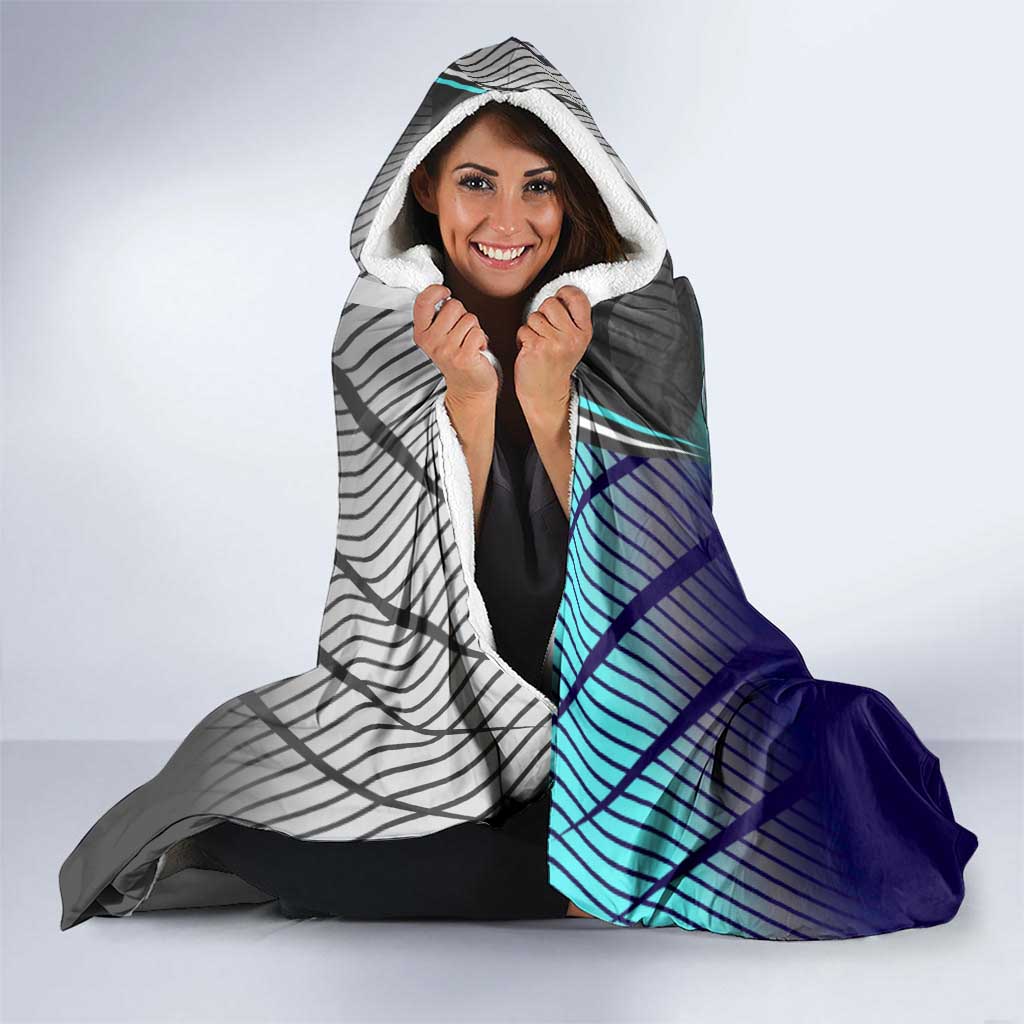 Personalized Mahito Jujutsu Kaisen Hooded Blanket with Teal Gradient and Blue Uniform Design