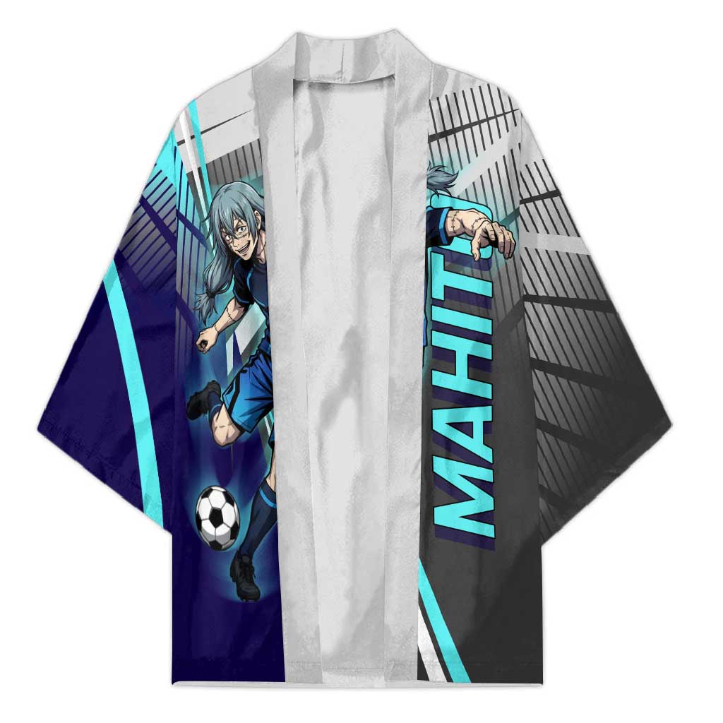 Personalized Mahito Jujutsu Kaisen Kimono with Teal Gradient and Blue Uniform Design