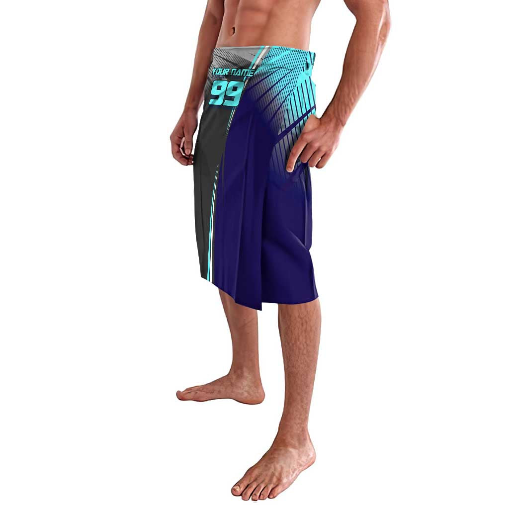 Personalized Mahito Jujutsu Kaisen Lavalava with Teal Gradient and Blue Uniform Design