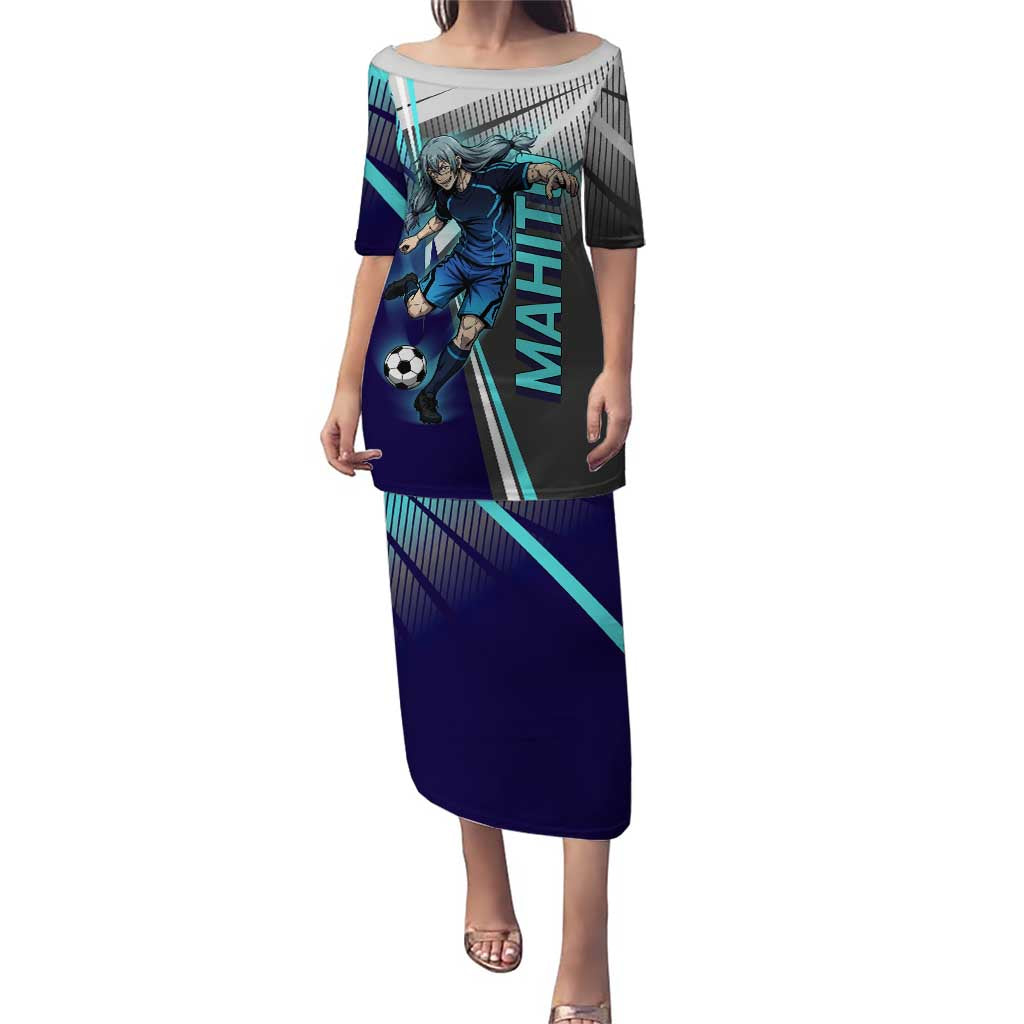 Personalized Mahito Jujutsu Kaisen Puletasi with Teal Gradient and Blue Uniform Design