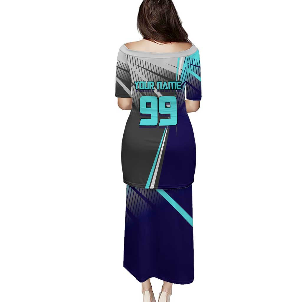 Personalized Mahito Jujutsu Kaisen Puletasi with Teal Gradient and Blue Uniform Design