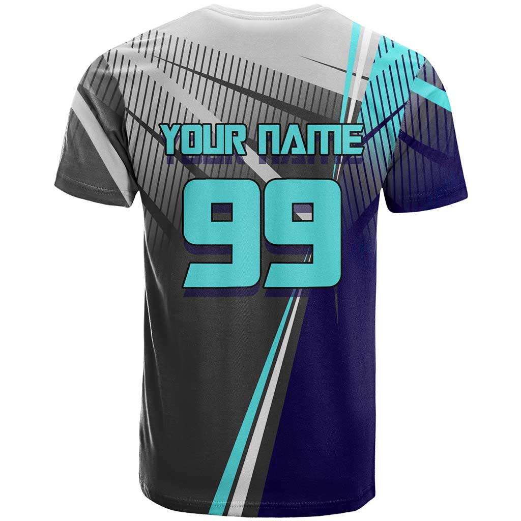 Personalized Mahito Jujutsu Kaisen T Shirt with Teal Gradient and Blue Uniform Design