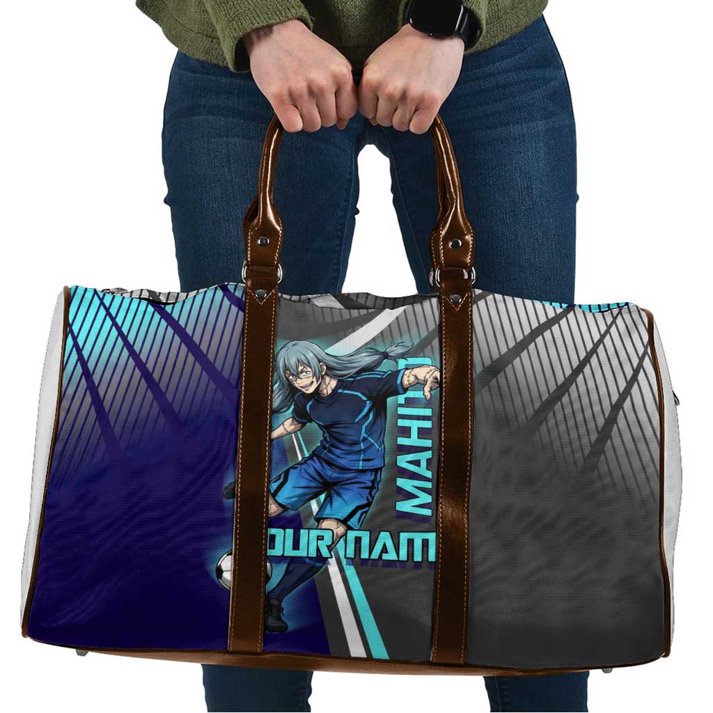 Personalized Mahito Jujutsu Kaisen Travel Bag with Teal Gradient and Blue Uniform Design