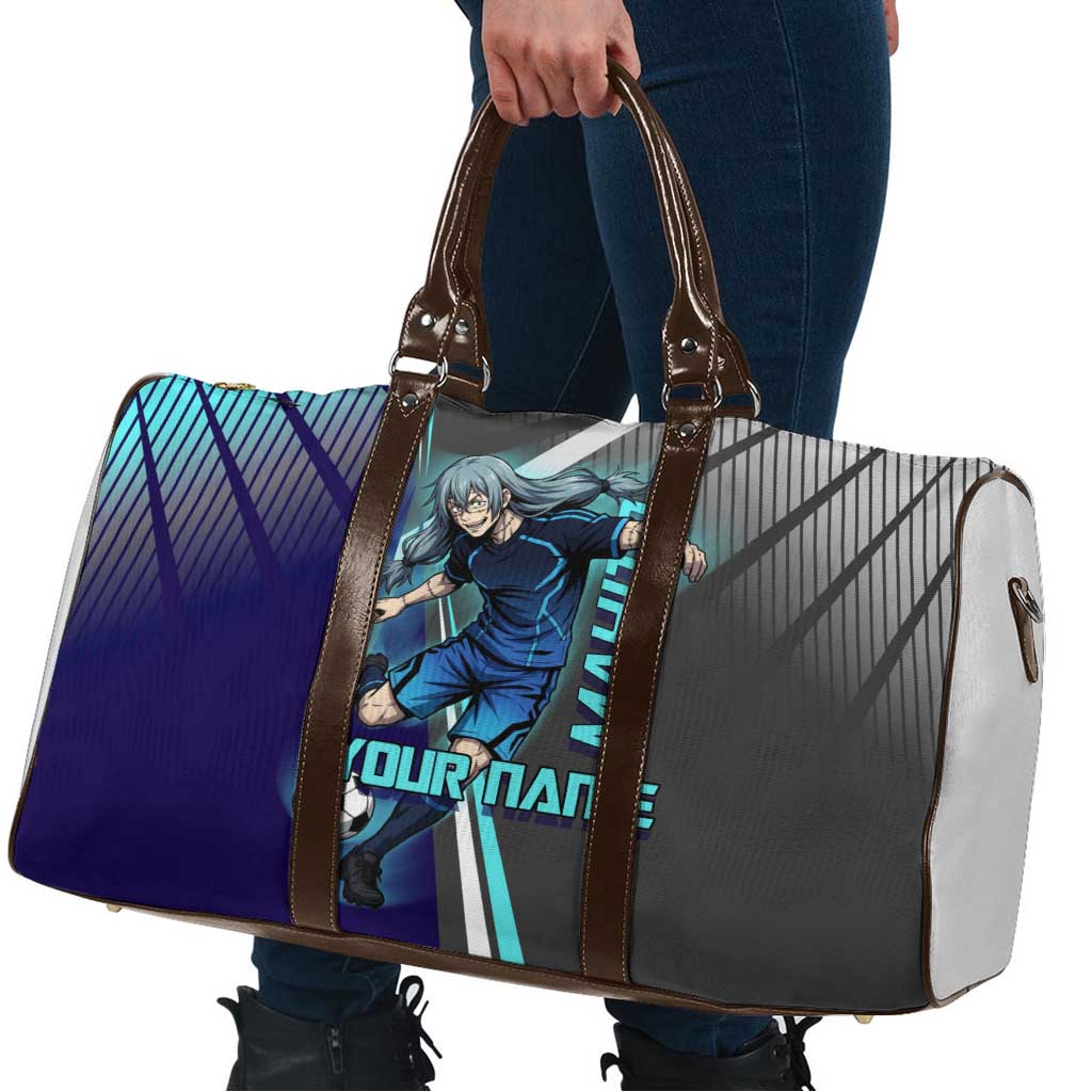 Personalized Mahito Jujutsu Kaisen Travel Bag with Teal Gradient and Blue Uniform Design