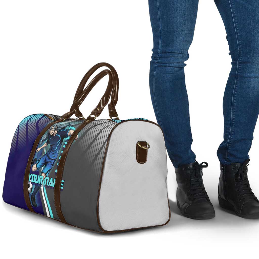 Personalized Mahito Jujutsu Kaisen Travel Bag with Teal Gradient and Blue Uniform Design