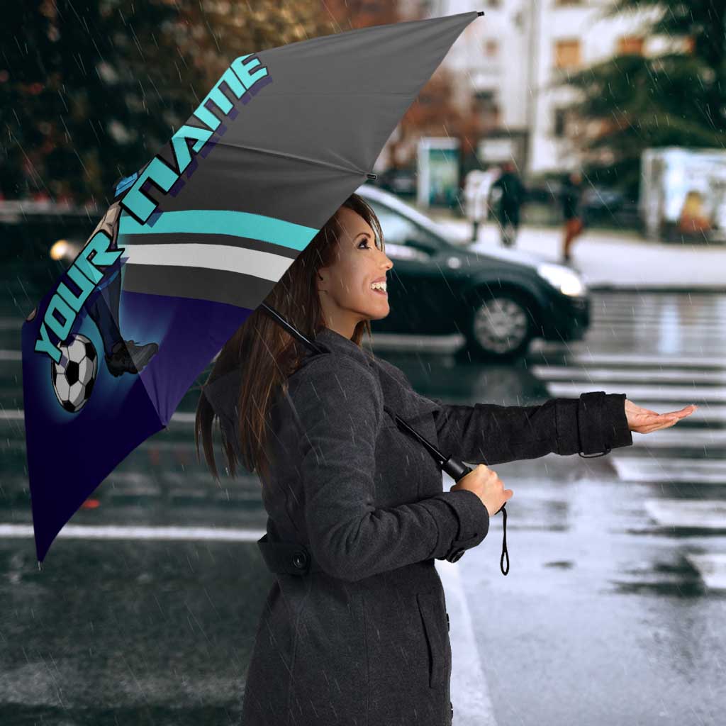 Personalized Mahito Jujutsu Kaisen Umbrella with Teal Gradient and Blue Uniform Design