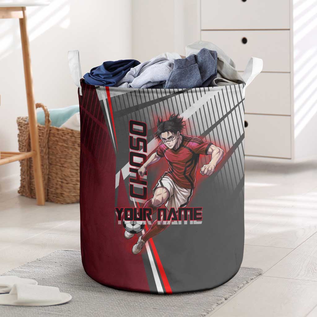 Personalized Choso Jujutsu Kaisen Laundry Basket with Red Gradient and Dynamic Kick Design