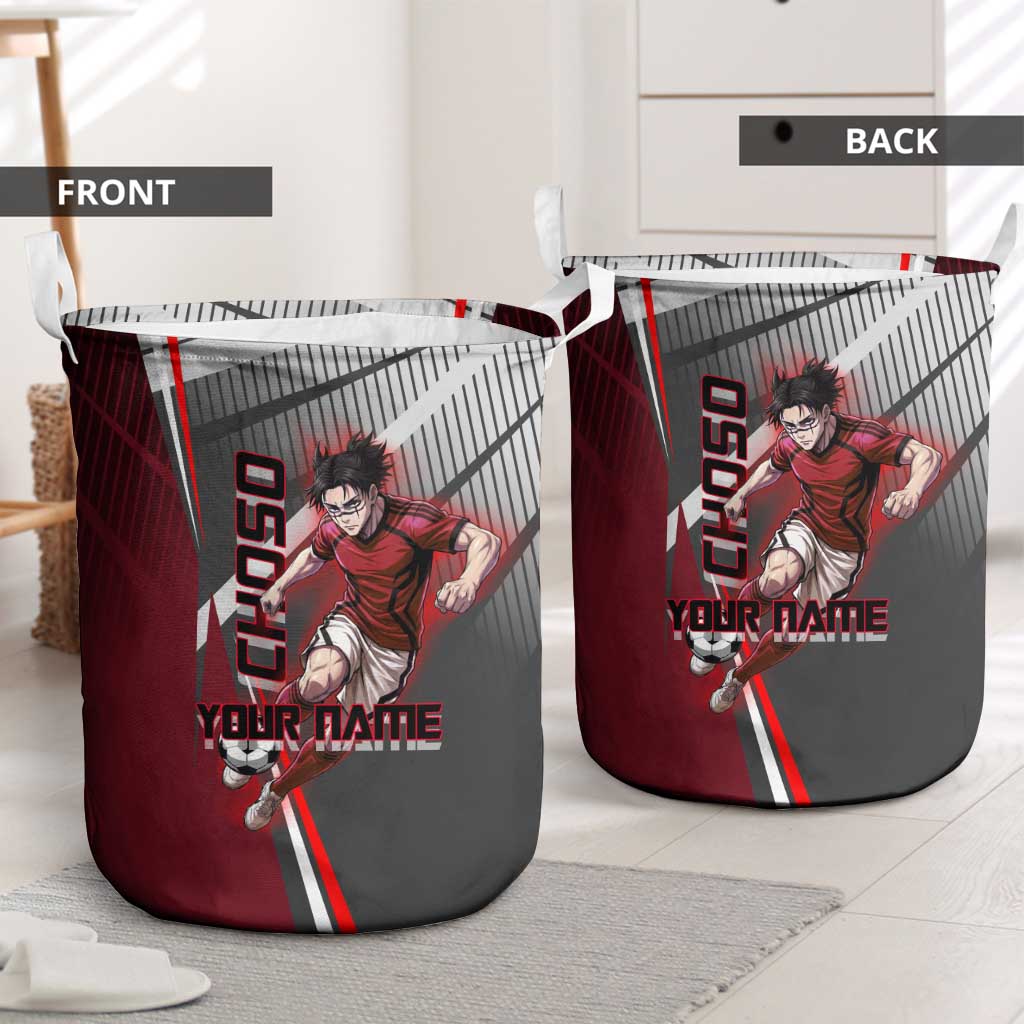 Personalized Choso Jujutsu Kaisen Laundry Basket with Red Gradient and Dynamic Kick Design