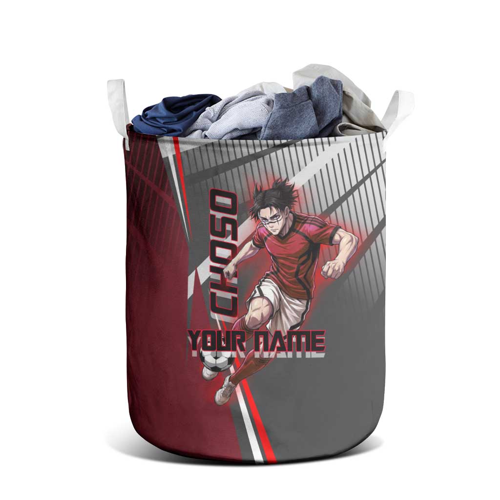 Personalized Choso Jujutsu Kaisen Laundry Basket with Red Gradient and Dynamic Kick Design