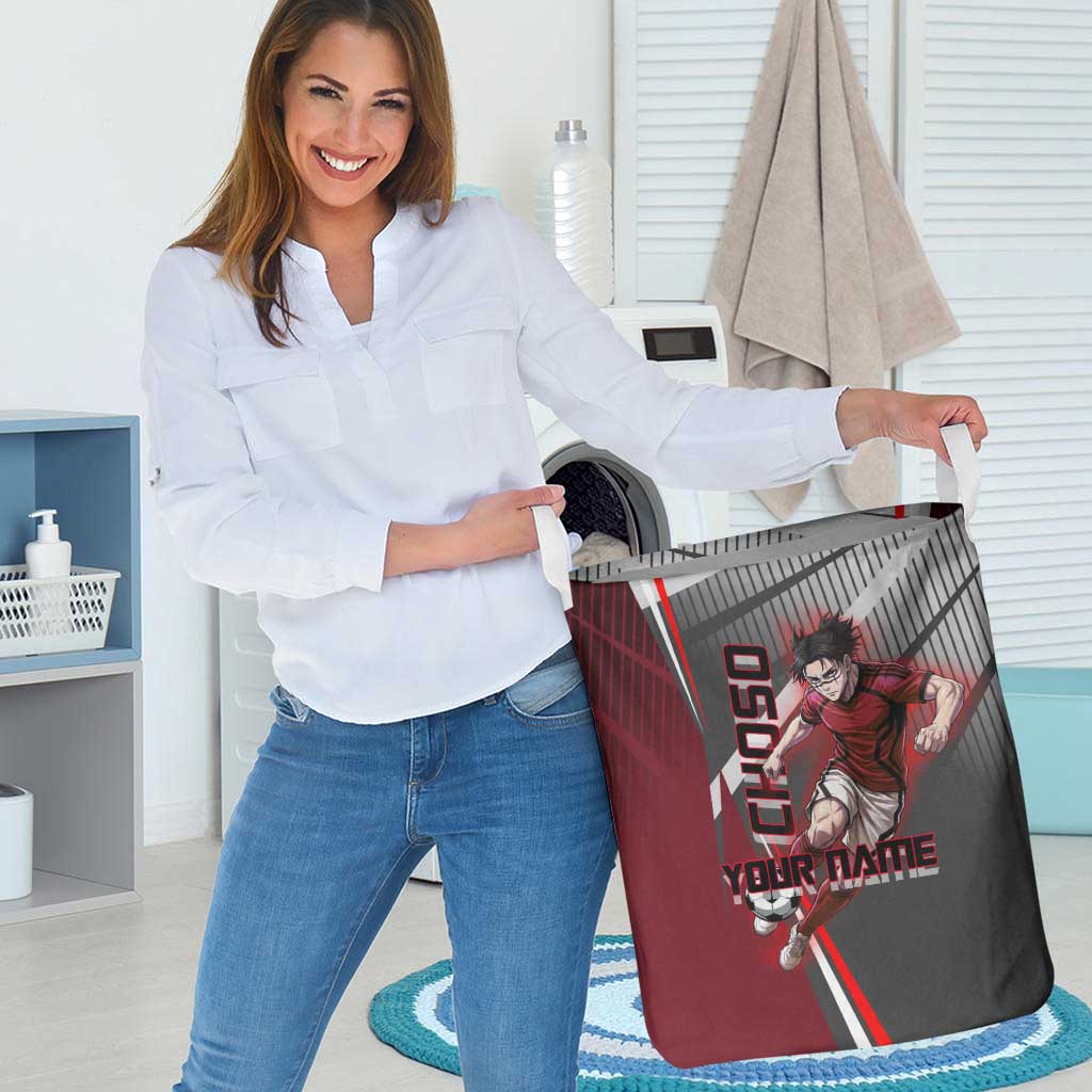 Personalized Choso Jujutsu Kaisen Laundry Basket with Red Gradient and Dynamic Kick Design