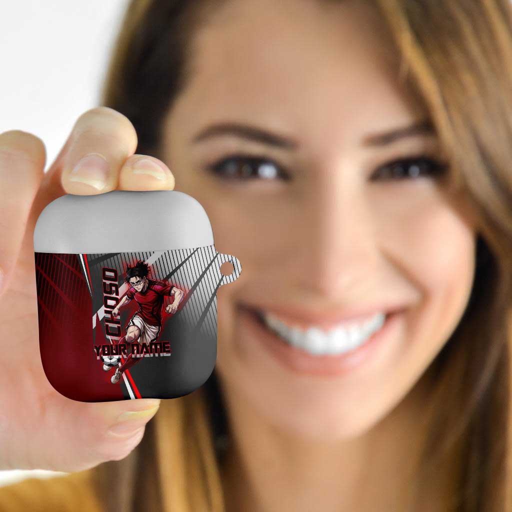 Personalized Choso Jujutsu Kaisen AirPods Case with Red Gradient and Dynamic Kick Design