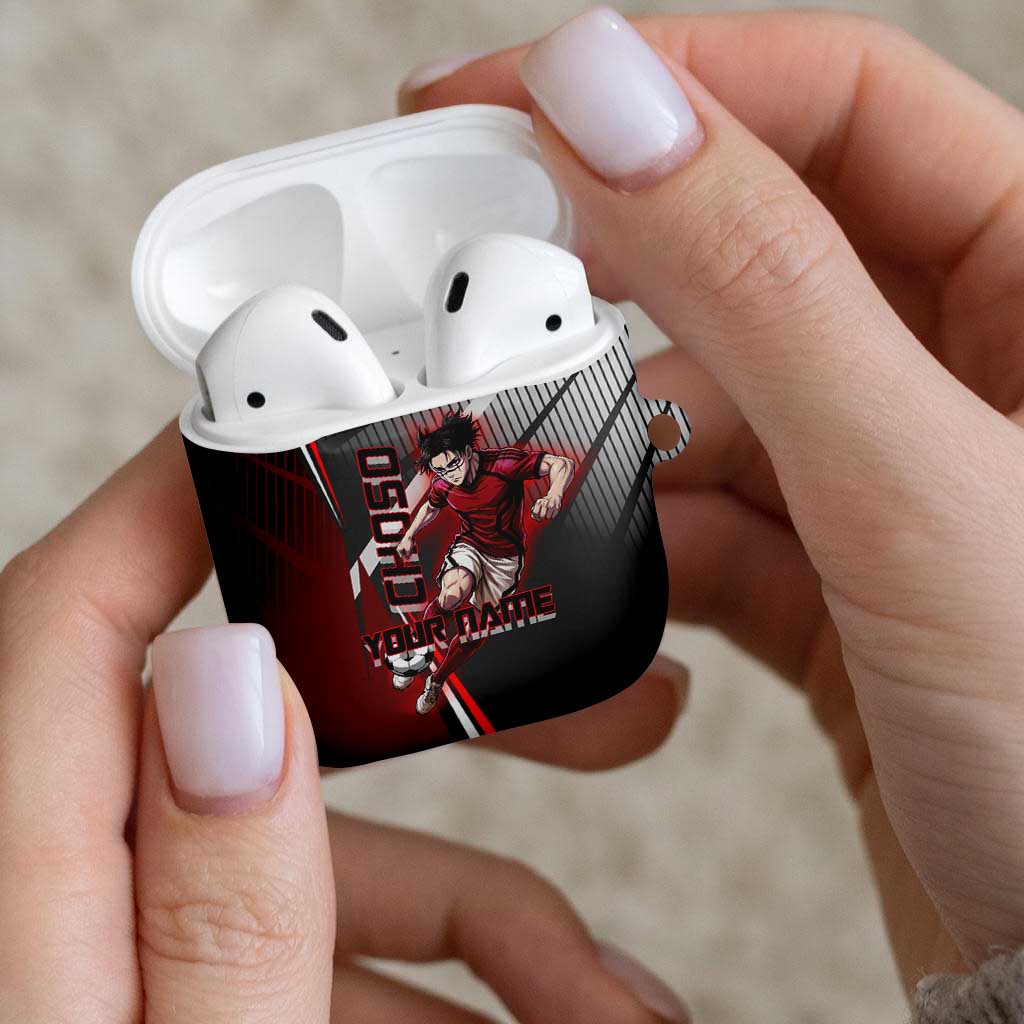 Personalized Choso Jujutsu Kaisen AirPods Case with Red Gradient and Dynamic Kick Design