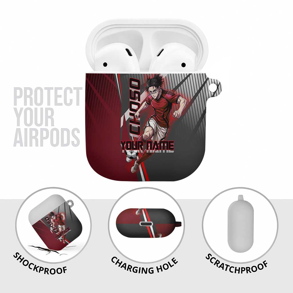 Personalized Choso Jujutsu Kaisen AirPods Case with Red Gradient and Dynamic Kick Design