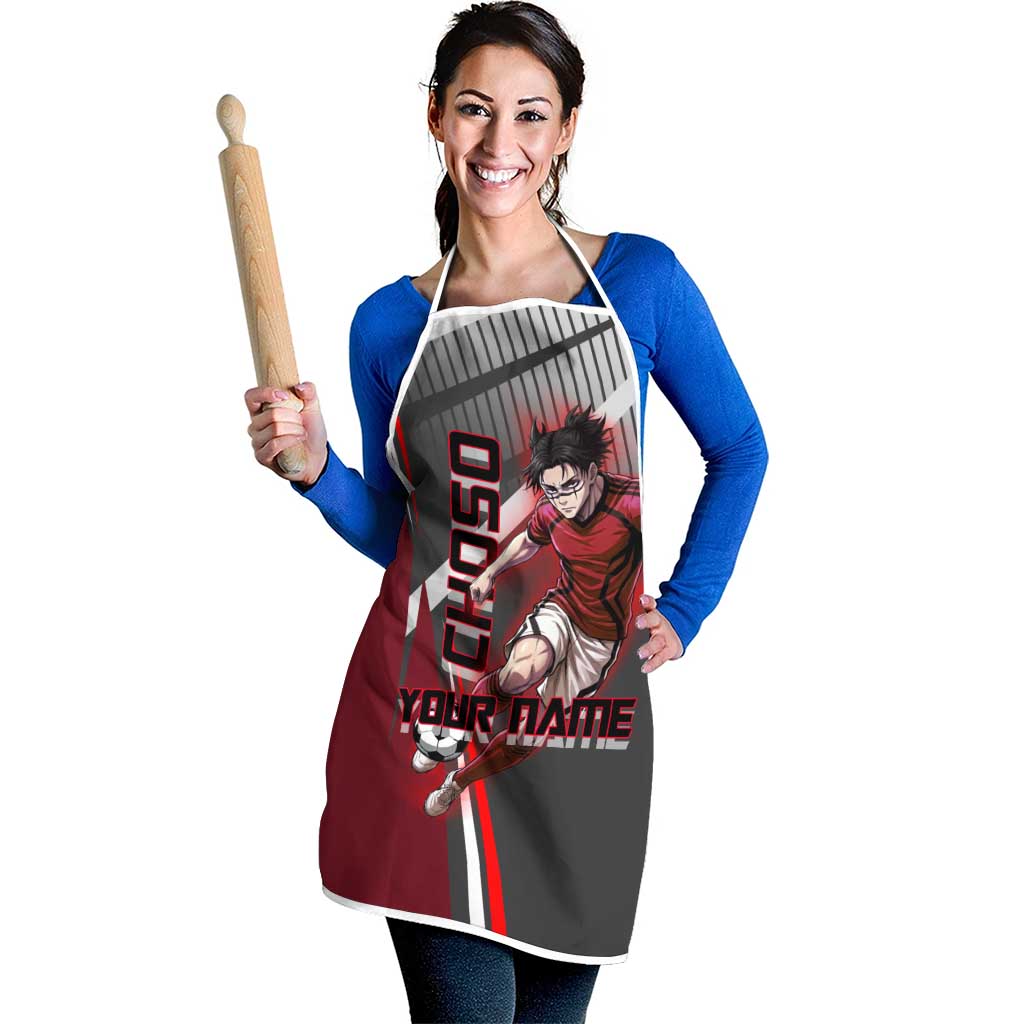 Personalized Choso Jujutsu Kaisen Apron with Red Gradient and Dynamic Kick Design