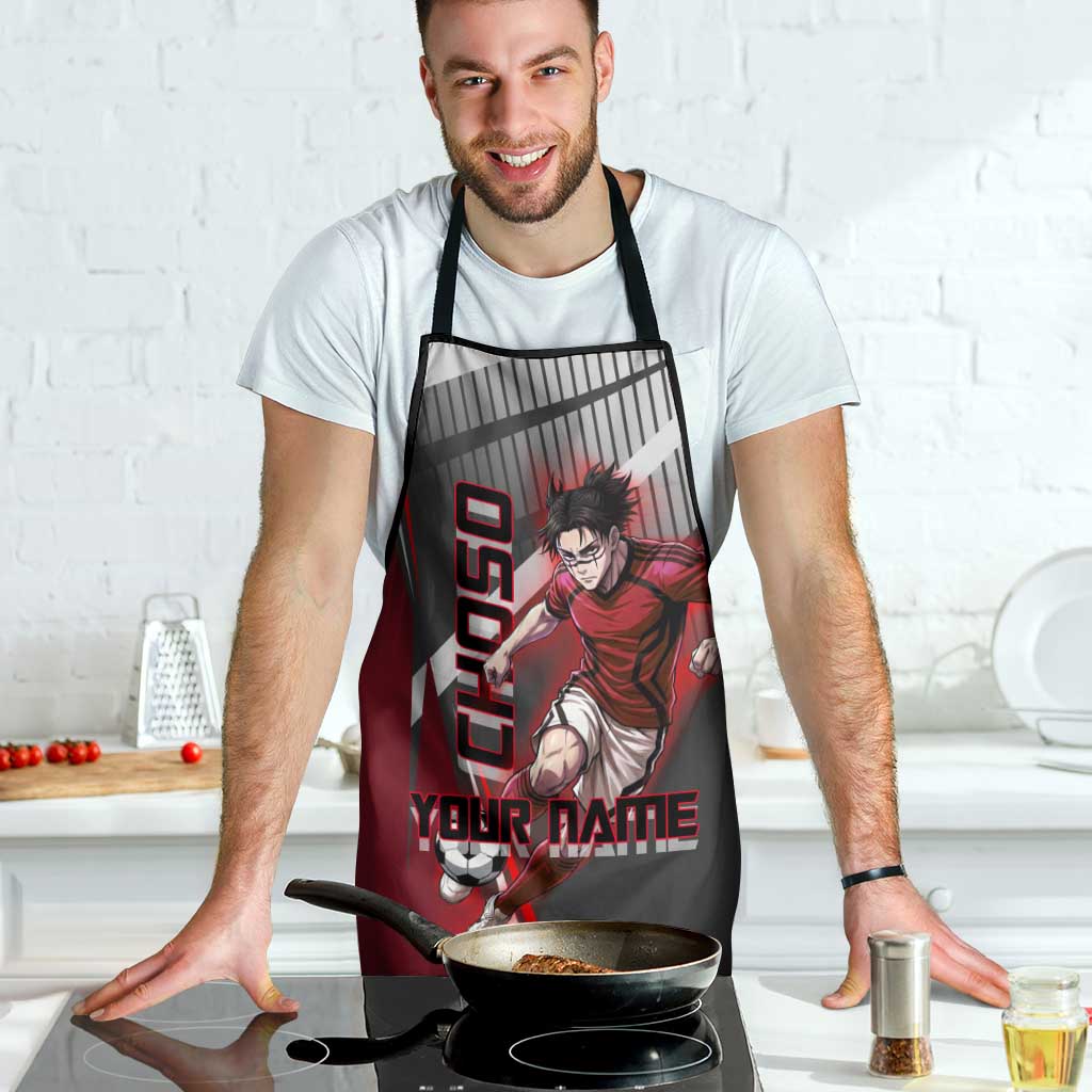 Personalized Choso Jujutsu Kaisen Apron with Red Gradient and Dynamic Kick Design