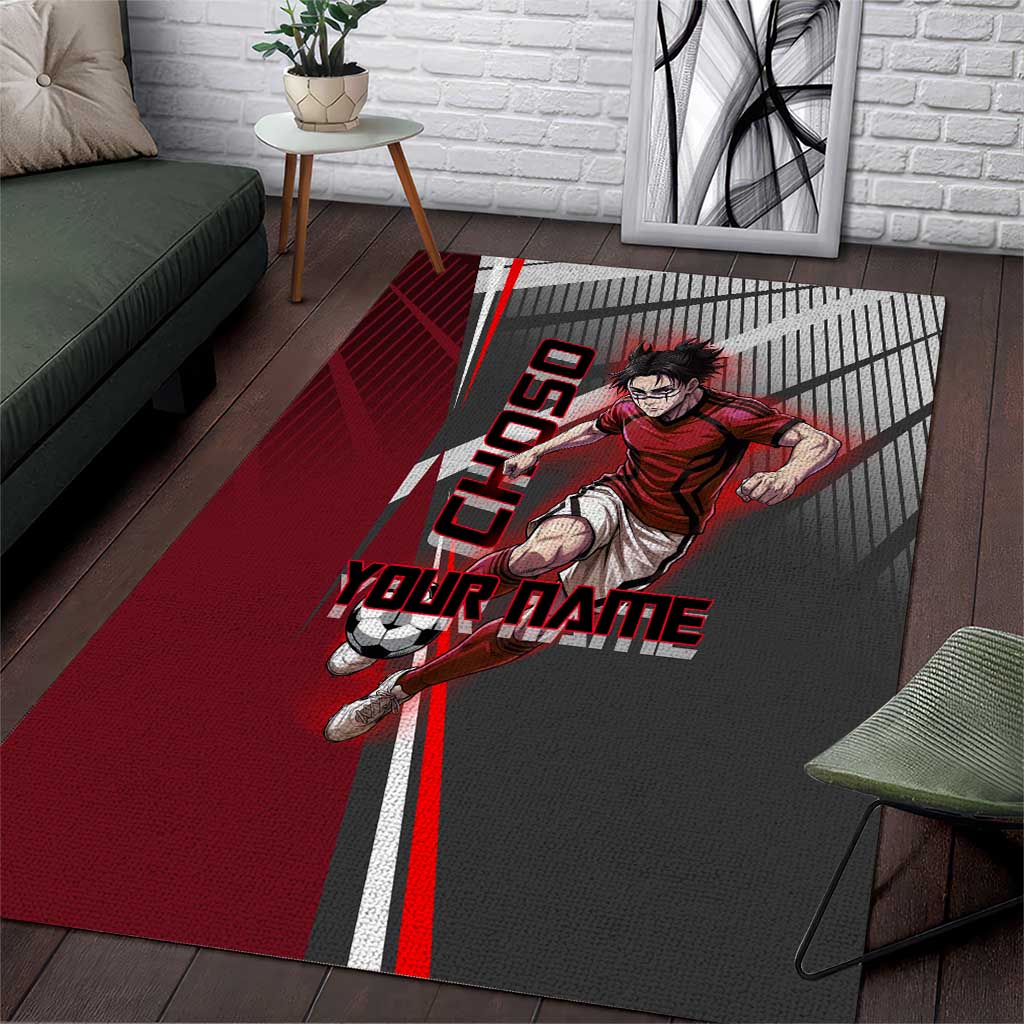 Personalized Choso Jujutsu Kaisen Area Rug with Red Gradient and Dynamic Kick Design
